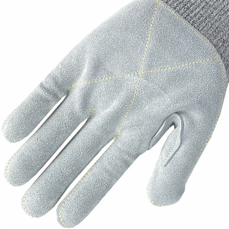 Heavy Duty HPPE Cut Resistant Palm Leather Mechanics Construction Gloves